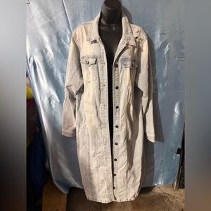 Women's Light Blue Denim Longline Jacket